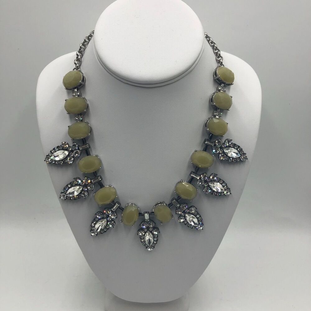 Lia Sophia Crystal Bridal Statement Necklace Silver Tone Rhinestone Drop Wedding